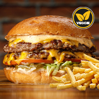 American Doble Veggie + Papas Fritas