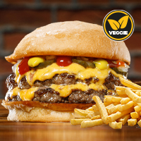 Royal Doble Veggie + Papas Fritas