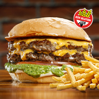 Pesto Burger Doble Sin TACC + Papas Fritas
