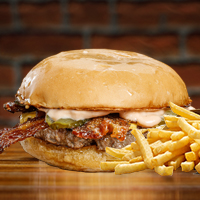 Bacon & Bacon Doble + Papas Fritas