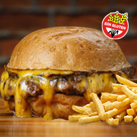 Cheese Burger Simple Sin TACC + Papas Fritas